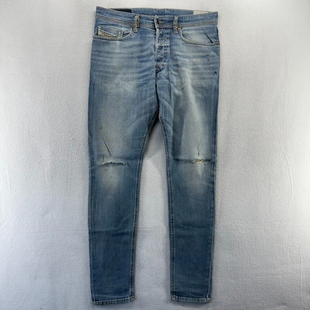 Diesel Jeans Men's 31 Fits 33x32 BLue Denim Tepphar Slim Carrot Medium wash y2k